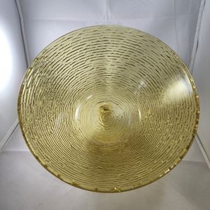 Vintage Anchor Hocking Lido Soreno Amber Yellow Glass Serving Salad Bowl